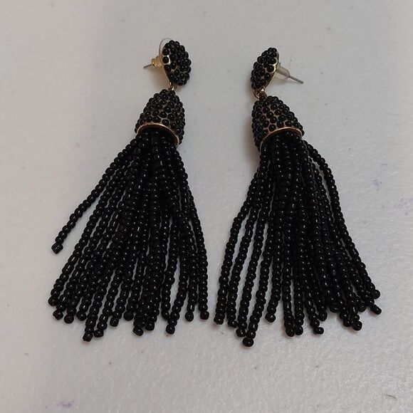 Jewelry - Black Dangle Drop Tassel Earrings